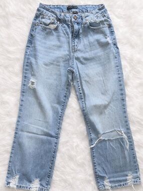 Sincerely Jules High Rise Straight Leg Cropped Jeans Distressed Size 5/27